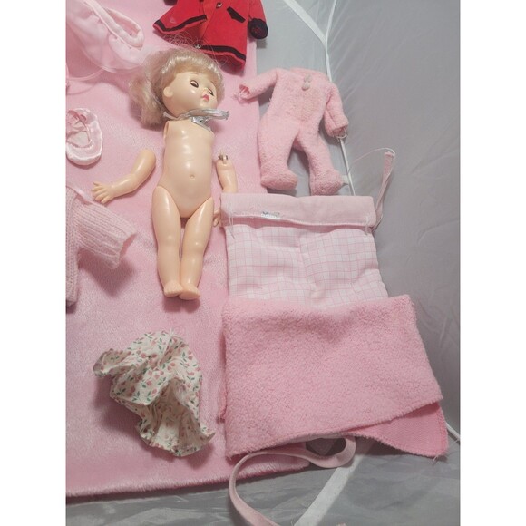 Vintage 1984 + Pink Ginny Doll Clothes Case Trunk Closet Suitcase Dolls - Picture 6 of 16